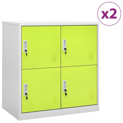 Cacifos 2 pcs 90x45x92,5 cm aço cinzento-claro e verde