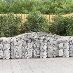 Cestos gabião arqueados 8 pcs 400x50x80/100cm ferro galvanizado