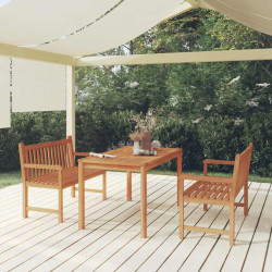 3 Pcs conjunto de jantar para jardim madeira de teca maciça