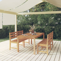 3 Pcs conjunto de jantar para jardim madeira de teca maciça