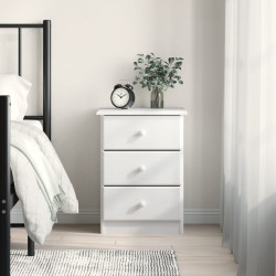 Mesa de cabeceira alta 41x35x55,5 cm pinho maciço branco
