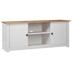 Móvel de TV 120x40x50 cm madeira de pinho maciça panama branco