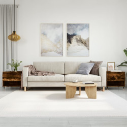 Mesas de centro 2 pcs 50x46x50cm deriv. madeira carvalho fumado