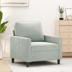 Poltrona 60 cm veludo cinzento-claro