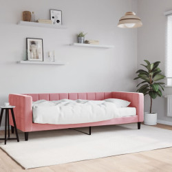 Sofá-cama com colchão 80x200 cm veludo rosa