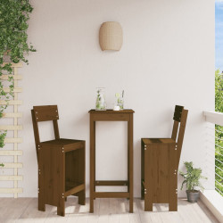 Cadeiras de bar 2 pcs 40x48,5x115,5cm pinho maciço castanho-mel