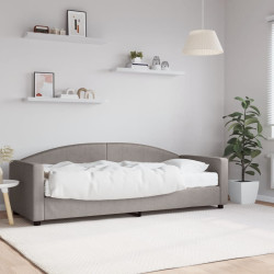 Sofá-cama com colchão 80x200 cm tecido cinzento-acastanhado