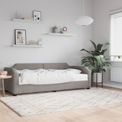 Sofá-cama com colchão 90x200 cm tecido cinzento-acastanhado