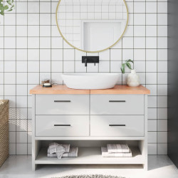 Bancada p/ wc 120x30x(2-4) cm madeira maciça tratada castanho