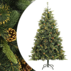 Árvore de natal artificial articulada com pinhas 210 cm