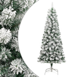 Árvore de natal artificial articulada c/ flocos de neve 210 cm