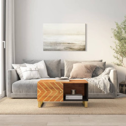 Mesa de centro 80x50x40 cm mangueira maciça castanho e preto