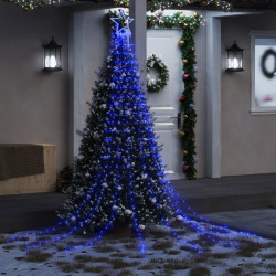 Iluminação p/ árvore de natal 320 luzes LED 375 cm azul