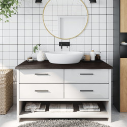Bancada p/ wc 100x60x(2-4)cm madeira tratada maciça castanho