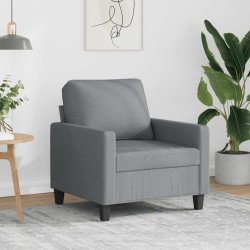 Poltrona tecido 60 cm cinzento-claro