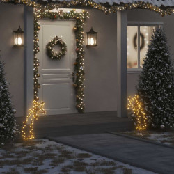 Decoração de natal meteoro c/ luz e estacas 80 luzes LED 62 cm