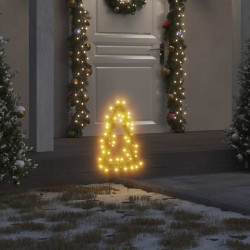 Decoração árvore de natal c/ luz e estacas 3 pcs 50 leds 30 cm