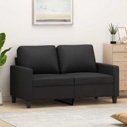 Sofá de 2 lugares 120 cm couro artificial preto