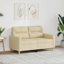 Sofá de 2 lugares tecido 120 cm cor creme