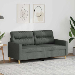 Sofá de 2 lugares em tecido 140 cm cinzento-escuro