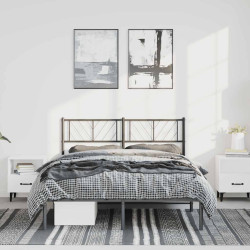 Estrutura de cama em metal com cabeceira 150x200 cm preto