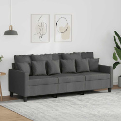 Sofá de 3 lugares 180 cm tecido cinza-escuro