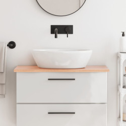 Bancada p/ wc 80x40x2 cm madeira maciça tratada castanho-claro