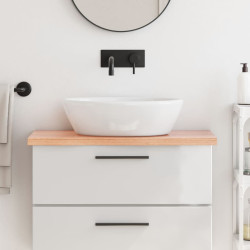 Bancada p/ wc 80x30x(2-4) cm madeira maciça tratada castanho