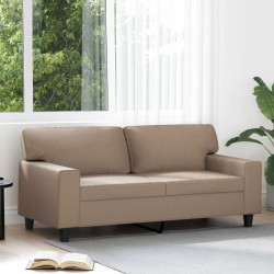 Sofá de 2 lugares 140 cm couro artificial cor cappuccino