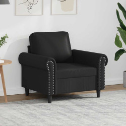 Poltrona couro artificial 60 cm preto