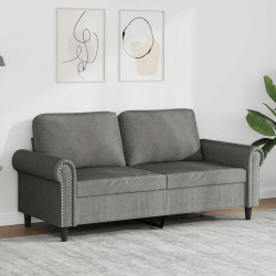 Sofá de 2 lugares 140 cm veludo cinza-escuro