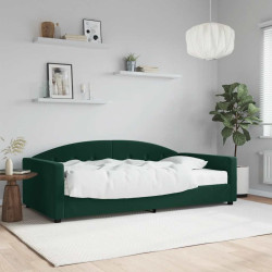 Sofá-cama com colchão 100x200 cm veludo verde-escuro