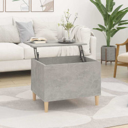 Mesa de centro 60x44,5x45 cm derivados madeira cinzento cimento