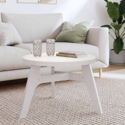 Tampo de mesa redondo ø60x3 cm madeira de pinho maciça branco