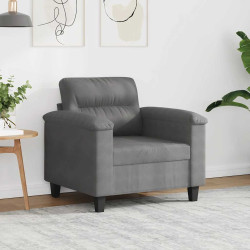 Poltrona 60 cm tecido de microfibra cinzento-escuro