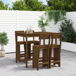 5 Pcs conj. de bar p/ jardim madeira pinho maciça castanho-mel