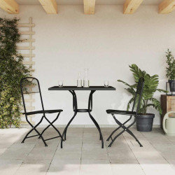 3 Pcs conjunto de jantar para jardim rede de metal antracite