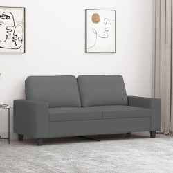 Sofá de 2 lugares em tecido 140 cm cinzento-escuro