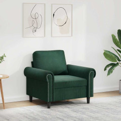 Poltrona 60 cm veludo verde-escuro