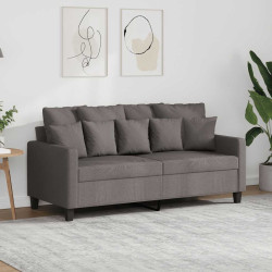 Sofá de 2 lugares tecido 140 cm cinzento-acastanhado