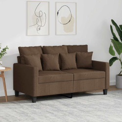 Sofá de 2 lugares tecido 120 cm castanho