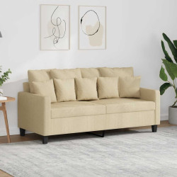 Sofá de 2 lugares tecido 140 cm cor creme