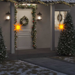 Luz de natal com estaca LED dobrável 57 cm amarelo