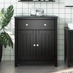Móvel de casa de banho berg 69,5x34x80 cm pinho maciço preto