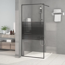 Divisória de chuveiro c/ vidro esg transparente 90x195 cm preto