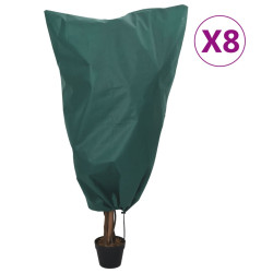 Coberturas para plantas com cordão 8 pcs 70 g/m² 0,8x1,2 m
