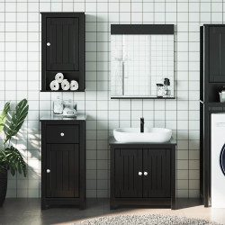 4 Pcs conjunto de móveis para wc berg pinho maciço preto