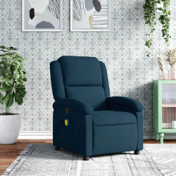 Poltrona de massagens reclinável veludo azul