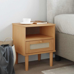 Mesa de cabeceira senja 40x35x48 cm pinho maciço castanho
