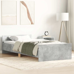 Estrutura de cama 90x190 cm derivados de madeira cinza cimento
